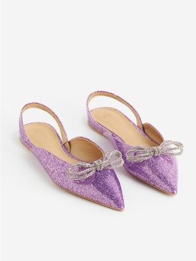 Glitter Slingback Flats